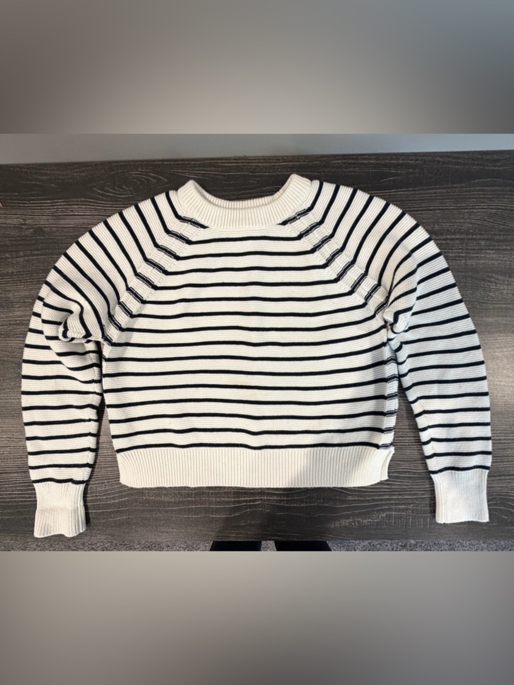 French Connection Lillie Mozart Striped 100% Cotton sweater. Size small.